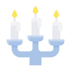birthday or new born baby related candle lights with stand vectors in flat style,