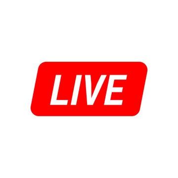 Red live streaming icon on white background