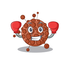 Neisseria Caricature character design as a champion of boxing competition