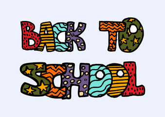 back to school color lettering school elements