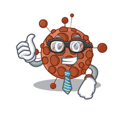 cartoon mascot style of neisseria Businessman with glasses and tie