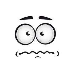 Obraz premium Nervous emoji with panic expression isolated symbol. Vector stress emotion on smiley face