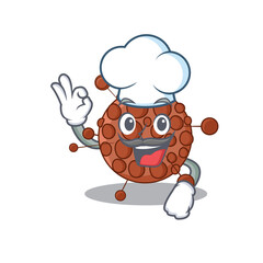 Neisseria chef cartoon drawing style wearing iconic chef hat