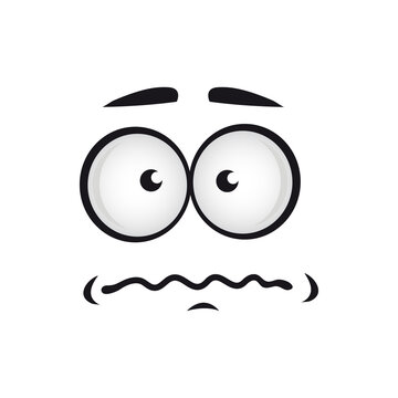 Nervous Emoji With Panic Expression Isolated Symbol. Vector Stress Emotion On Smiley Face