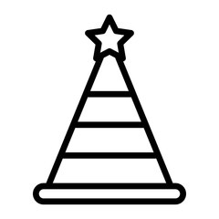 birthday or new born baby related birthday cap with star and strips vectors in lineal style,