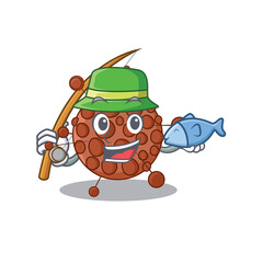 Cartoon design style of neisseria ready goes to fishing