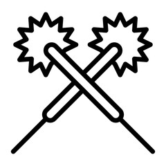 birthday or new born baby related celebration firework or firecrackers vectors in lineal style,