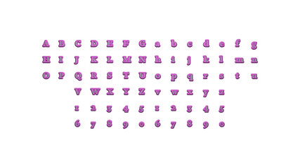 Full set of English letters in 3D illustrations separated to two sides for matching perspectives, lightings and shadows for realistic combinations on white background