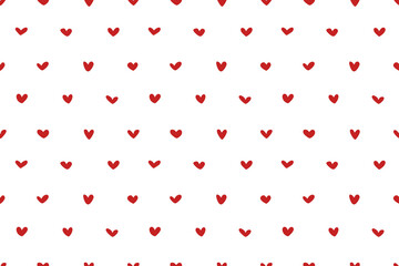 Vector seamless pattern with hand drawn hearts. Cute design for fabric, wrapping, wallpaper for Valentine's Day