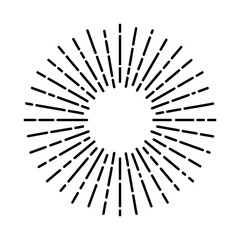 Obraz premium Vector illustration of light rays, sunburst. Vintage style element, round frame.
