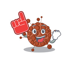 Neisseria in cartoon picture design with Foam finger