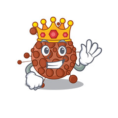 A humble King of neisseria caricature design style with gold crown