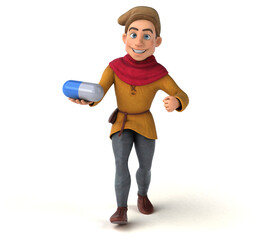 3D Illustration of a medieval historical character