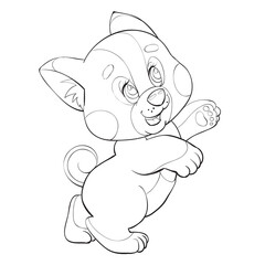 sketch of a cute puppy, cartoon illustration, isolated object on a white background, vector illustration,