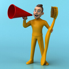 Fun 3D cartoon yellow character