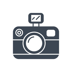 Photo Presentation Related Vector Glyph Icon. Isolated on White Background. Vector Illustration.