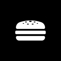 Burger icon, flat design Hamburger web icon. vector illustration
