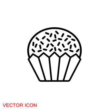 Brigadeiro icon vector. Brazilian sweet brigadier design illustration.