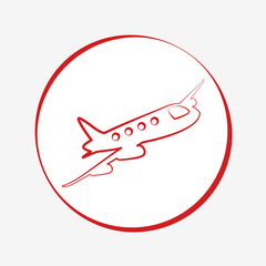 Red airplane icon illustration vector design isolated