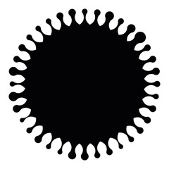 Virus sign. Symbol of coronavirus and COVID-19 desease. Simple flat black vector icon