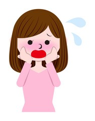 恥ずかしがる女性