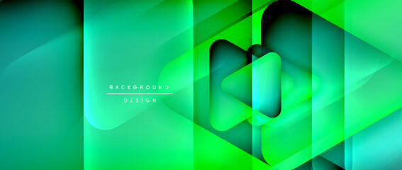 Fototapeta premium Triangle shapes geometric abstract background. 3D shadow effects and fluid gradients. Modern overlapping forms wallpaper for your text message