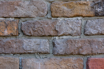 Old wall of the red bricks for background