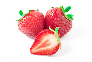 Strawberry isolated on a white background. Berries and fruits concept.