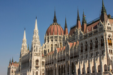 Fototapeta premium View of the Parliament building in Budapest . Hungary