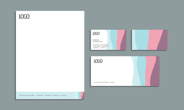 corporate identity template with business card