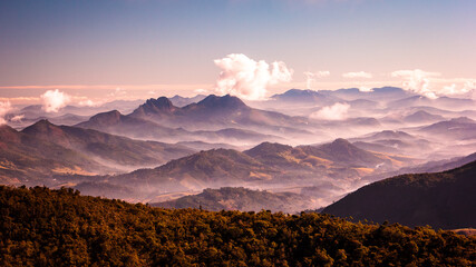 Minas Gerais Landscape. Landscape overlapping mountains. Wilderness area with pristine vegetation...