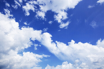 White clouds on blue sky.