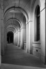 Classical corridor of historical building. Classical architecture background