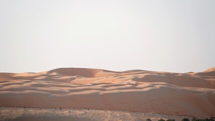 Fototapeta na wymiar sand dunes in the desert in sun and shadow