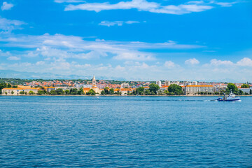 Obraz premium Croatia, city of Zadar, panoramic view frome the seaside. Zadar is famous tourist destination at Adriatic sea coast.
