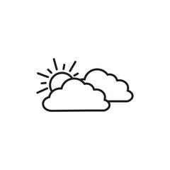 Sunny cloudy outline icon vector