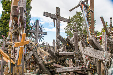 The Hill of Crosses , a famous site of pilgrimage in northern Lithuania. It is a site of&nbsp;pilgrimage&nbsp;about 12&nbsp;km north of the city of&nbsp;&Scaron;iauliai, in northern&nbsp;Lithuania.&nbsp;