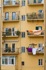 clothes hanging out to dry on a washing line