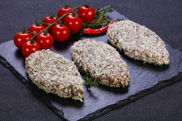Raw minced lamb cutlet