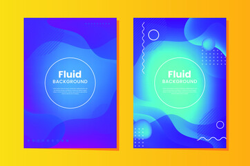 Set of Vertical A4 Abstract Fluid 3D Background with Liquid Modern Shapes . Isolated Vector Elements 