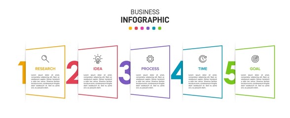 Infographic design with icons and 5 options or steps. Thin line vector. Infographics business concept. Can be used for info graphics, flow charts, presentations, web sites, banners, printed materials.