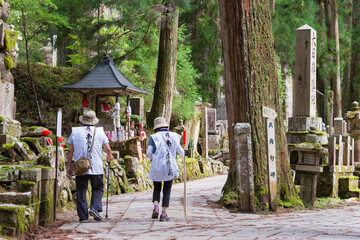 Okunoin Cemetery at Mount Koya in Koya, Wakayama, Japan. Mount Koya is UNESCO World Heritage Site.