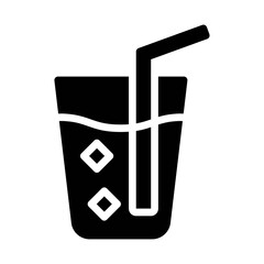 birthday or new born baby related cold drink with pipe and ice cubes vectors in solid design,