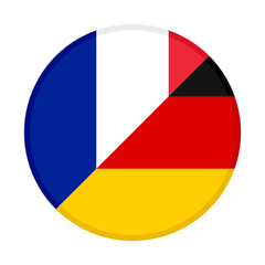 round icon with france and germany flags