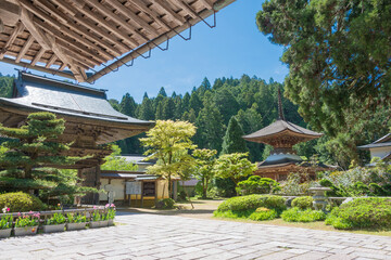 Kongo Sanmai-in Temple in Koya, Wakayama, Japan. Mount Koya is UNESCO World Heritage Site- Sacred...