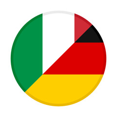 round icon with italy and germany flags