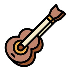 birthday or new born baby related guitar for music vectors with editable stroke,