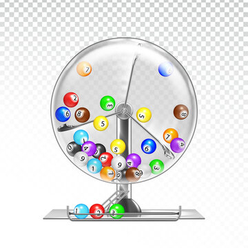 Lottery Machine With Lotto Balls Inside Vector Illustration