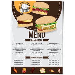 menu food restaurant template design hand drawing graphic.