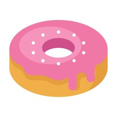 birthday or new born baby related delicious and sweet donut biscuits vectors in flat style,